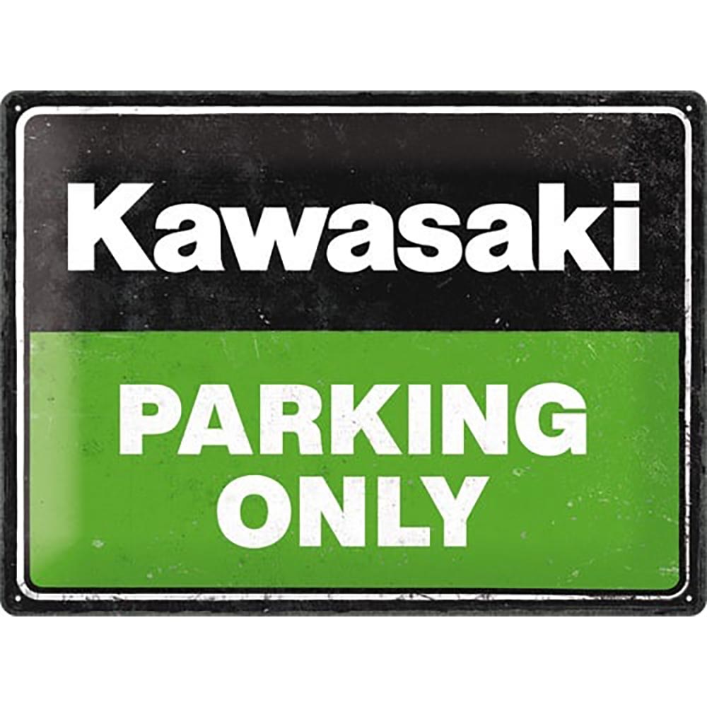 Plaque Vintage Kawasaki - Parking Only