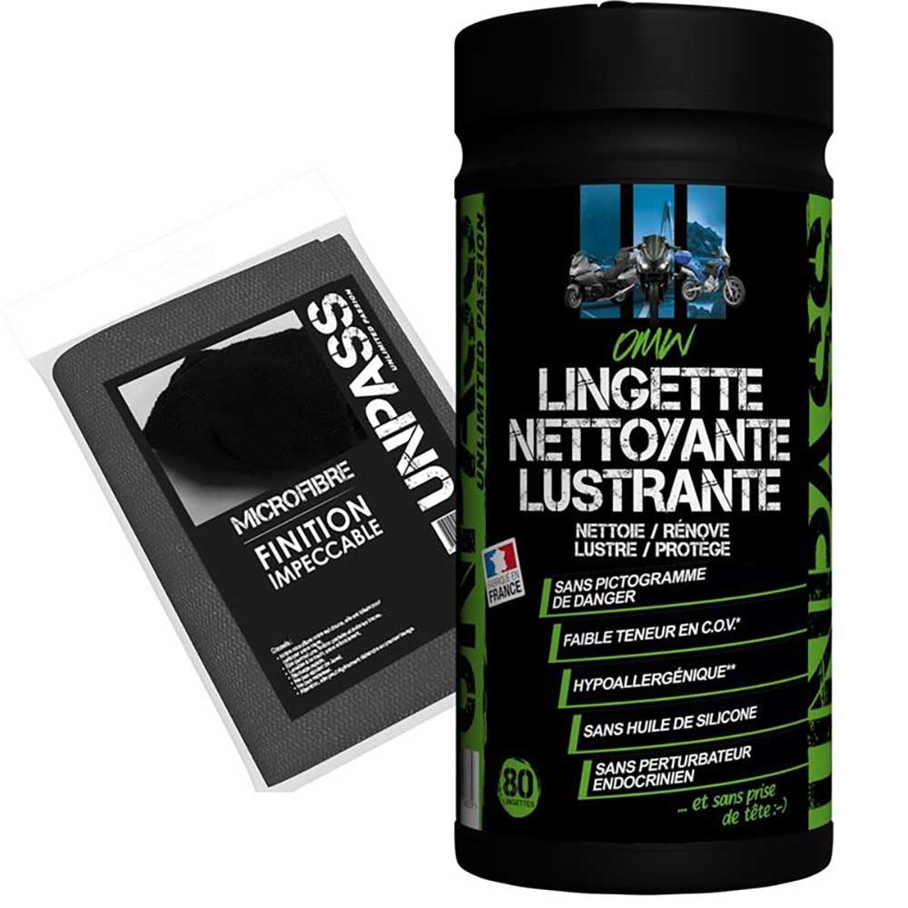 OMW - Lingette nettoyante lustrante + microfibre en sachet