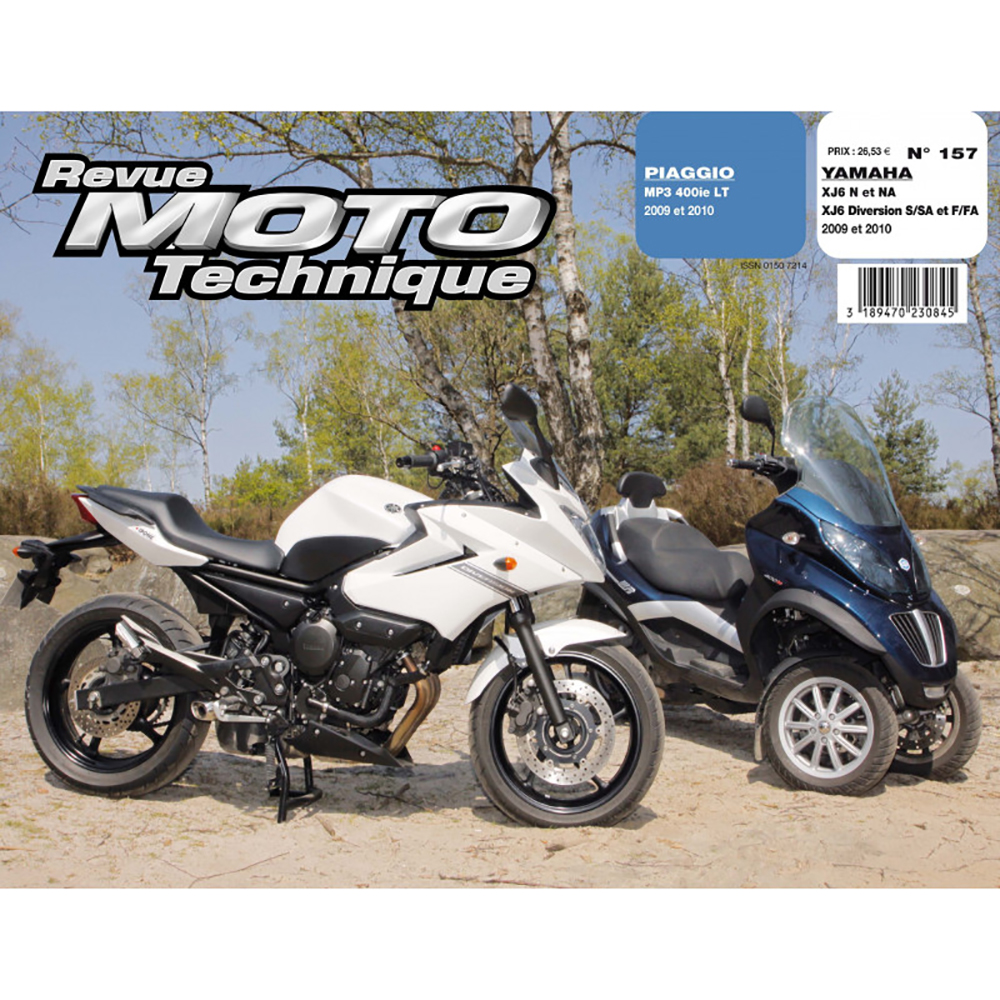 RMT 157 YAMAHA XJ6 (2009 à 2010) et PIAGGIO MP3 400 LT (2009 à 2010)