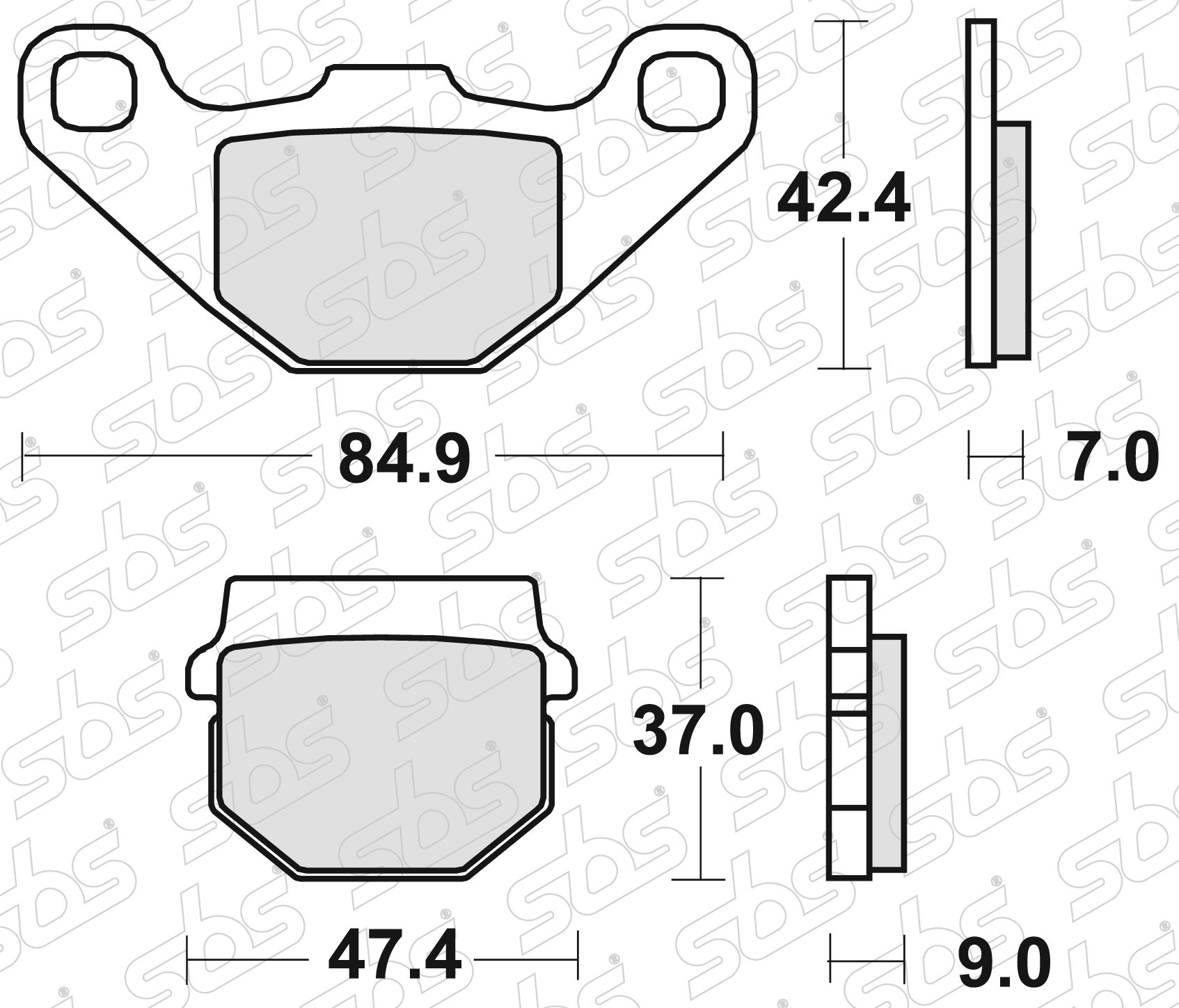 Plaquettes de frein 544 HF