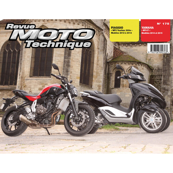 RMT 175 PIAGGIO MP3 YOURBAN 300ie (2012 à 2014) et YAMAHA MT-07 (2014 et 2015)