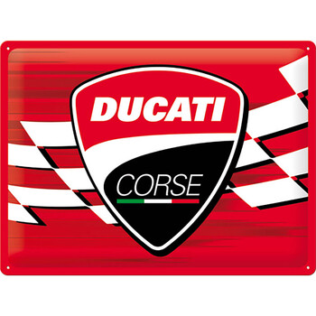 Plaque Vintage Ducati Corse - Logo Racing Flag nostalgic art